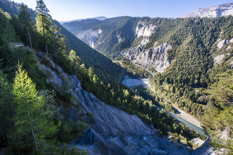 Schweiz, Graubünden, Ruinaulta , Rheinschlucht, lizenzfreies Stockfoto