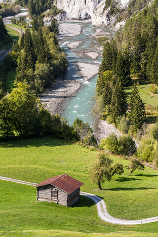 Schweiz, Graubünden, Ruinaulta , Rheinschlucht, lizenzfreies Stockfoto