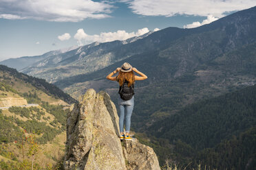French Pyrenees, hiker on viewpoint - AFVF01910