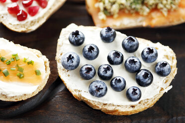 High angle view of food served on serving board - CAVF52748