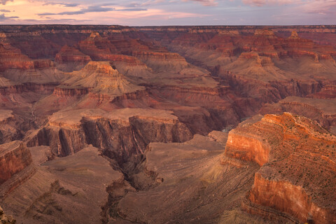 USA, Arizona, Grand Canyon National Park, Grand Canyon am Abend, lizenzfreies Stockfoto