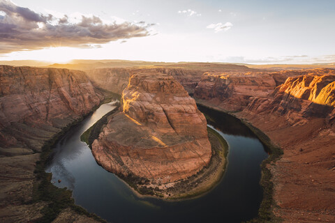 USA, Arizona, Bendhorse-Schuh bei Sonnenaufgang, lizenzfreies Stockfoto