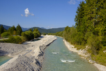 Germany, Bavaria, Upper Bavaria, Werdenfelser Land, Isar river near Wallgau - LBF02176