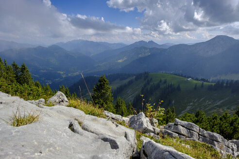 Germany, Bavaria, Upper Bavaria, Bavarian Prealps, View from Wallberg - LBF02180