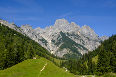 Germany, Bavaria, Berchtesgadener Land, Berchtesgaden Alps, Klausbach Valley, Bindalm, Muehlsturzhoerner mountain - LBF02192