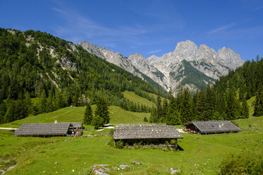 Germany, Bavaria, Berchtesgadener Land, Berchtesgaden Alps, Klausbach Valley, Bindalm, Muehlsturzhoerner mountain - LBF02193