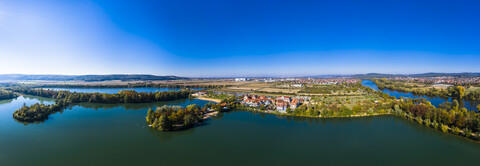 Deutschland, Unterfranken, Miltenberg, Niedernberger Seenplatte, Niedernberg, Seehotel, lizenzfreies Stockfoto