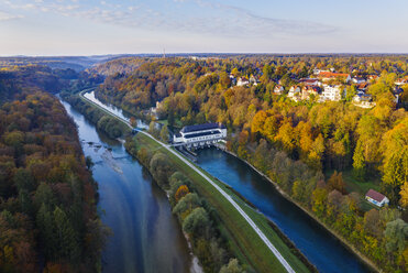 Germany, Upper Bavaria, Pullach, Isar Valley, Isar river and Isar canal, Hydroelectric Power Plant Pullach - SIEF08128