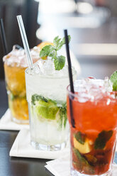 Close-up of drinks on table - CAVF54839