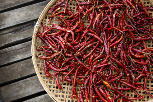 Chili Peppers in a Basket at Inle Lake, Shan State, Myanmar - AURF07724