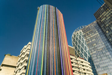 Low angle view of modern buildings in La Defense district in Paris, France - AURF07752
