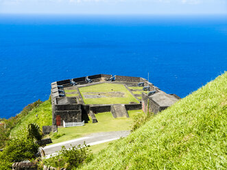 Caribbean, Lesser Antilles, Saint Kitts and Nevis, Basseterre, Brimstone Hill Fortress, cannons - AMF06212