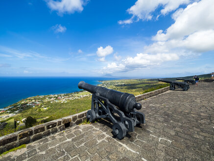 Karibik, Kleine Antillen, St. Kitts und Nevis, Basseterre, Festung Brimstone Hill, alte Kanone - AMF06215