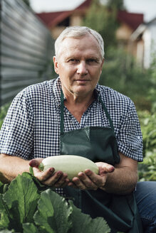 Gärtner hält Zucchini - VPIF01129