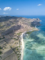 Indonesia, Sumbawa, West Sumbawa, Aerial view of Jelengah beach - KNTF02323