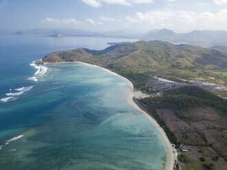 Indonesia, Sumbawa, West Sumbawa, Aerial view of Jelengah beach - KNTF02326