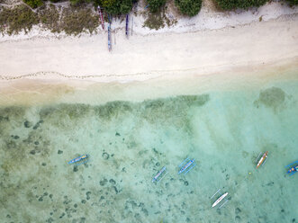 Indonesia, Sumbawa, West Sumbawa, Aerial view of Jelengah beach - KNTF02336