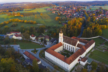 Germany, Bavaria, Upper Bavaria, Dietramszell, aerial view of a monastery, Salesian Sisters monastery - SIEF08137