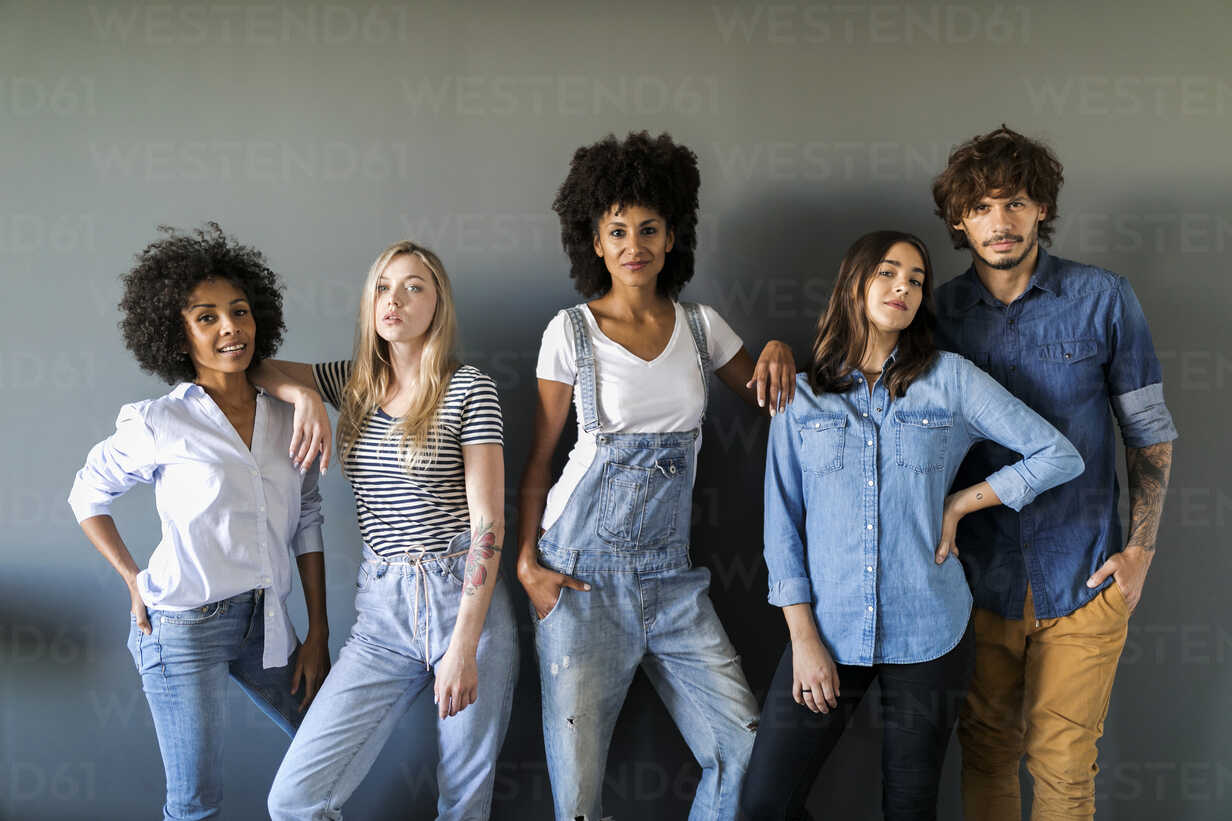 Group Girls Standing Together Posing Camera Stock Photo 1045837819 |  Shutterstock