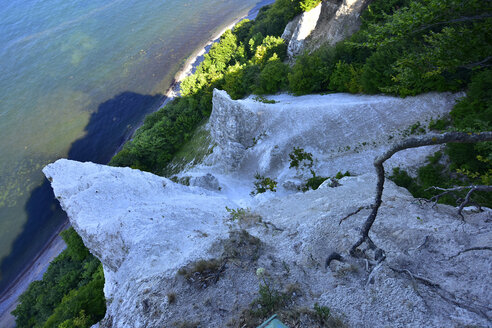 Deutschland, Rügen, Nationalpark Jasmund, Kreidefelsen Koenigsstuhl von oben - FDF00279