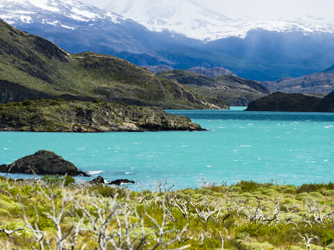 Chile, Patagonien, Torres del Paine National Park, Lago Nordenskjold, lizenzfreies Stockfoto