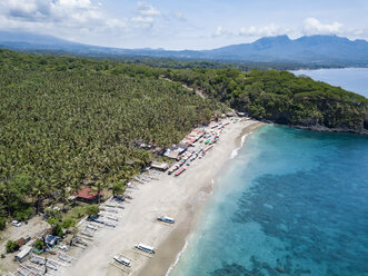 Indonesia, Bali, Karangasem, Aerial view of virgin beach - KNTF02396