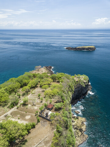Indonesien, Bali, Karangasem, Luftaufnahme der Insel Pulau Paus, lizenzfreies Stockfoto