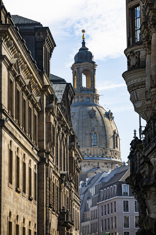 Deutschland, Dresden, Blick auf die Frauenkirche, lizenzfreies Stockfoto