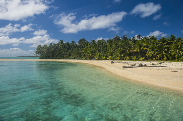 Cookinseln, Rarotonga, Lagune von Aitutaki, weißer Sandstrand und Palmenstrand - RUNF00279