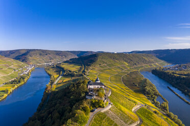 Deutschland, Rheinland-Pfalz, Weinberge und Marienburg bei Puenderich, Mosel - AMF06311