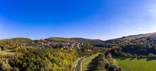 Germany, Hesse, Aerial view of Weilrod, Altweinau Castle - AMF06314