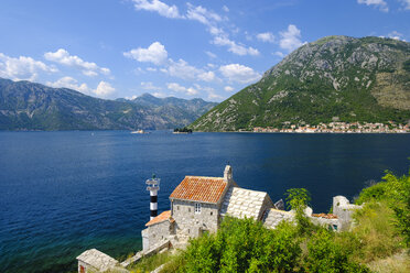 Montenegro, Bay of Kotor, near Lepetane, Lighthouse and Gospe od Andela Church - SIEF08159