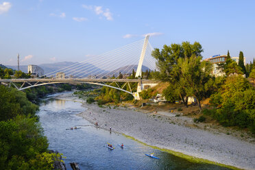 Montenegro, Podgorica, Moraca river, Millennium Bridge - SIE08175