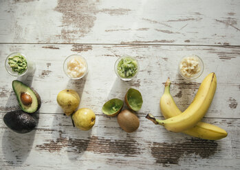 Four glasses of various fruit mush - MBEF01446