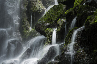 Majestic view of waterfall on rocks at Mount Hood National Forest - CAVF57514