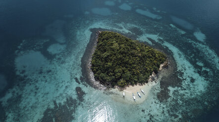High angle scenic view of island amidst sea - CAVF59100