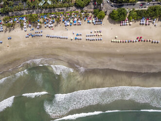 Bali, Kuta Beach, view to seashore and beach, aerial view - KNTF02516
