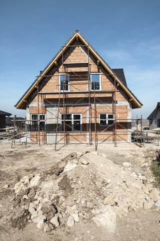 Bulgarien, Plovdiv, Einfamilienhaus im Bau, lizenzfreies Stockfoto