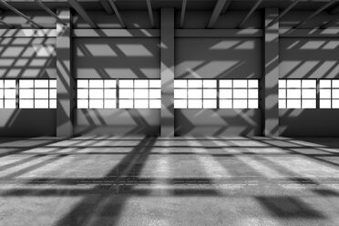 Architecture visualization of an empty warehouse, 3D Rendering - SPCF00295