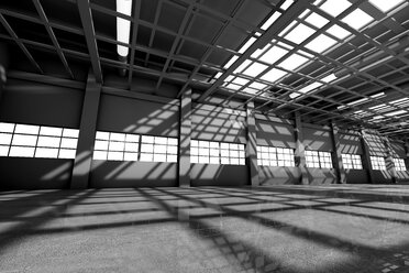 Architecture visualization of an empty warehouse, 3D Rendering - SPCF00297