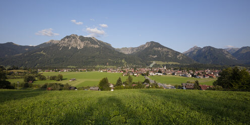 Germany, Bavaria, Swabia, Allgaeu Alps, Panoramic view of Oberstdorf - WIF03689