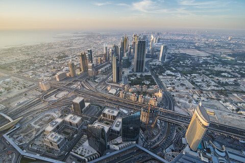 UAE, Dubai, Hochhaus in Down Town Dubai, lizenzfreies Stockfoto