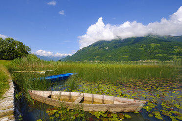 Montenegro, Plav, Plavsko jezero, Boot am Seeufer - SIEF08221