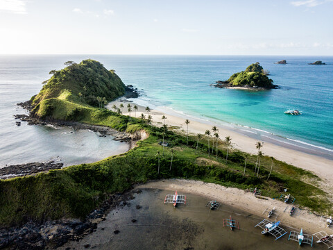 Twin Beach, Nacpan, El Nido, Palawan, Philippinen, lizenzfreies Stockfoto