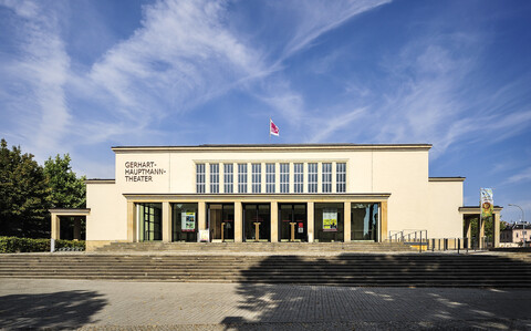 Deutschland, Sachsen, Zittau, Gerhart-Hauptmann-Theater, lizenzfreies Stockfoto