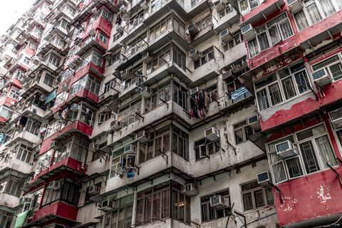 Hong Kong, Quarry Bay, apartment block stock photo