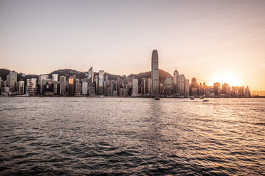 Hong Kong, Tsim Sha Tsui, cityscape at sunset - DAWF00814
