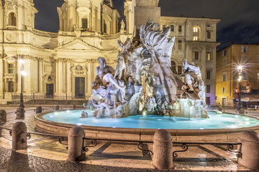 Italy, Rome, Piazza Navona, Fontana dei Quattro Fiumi - HAMF00558