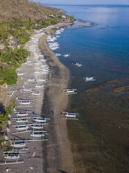 Indonesia, Bali, Amed, Aerial view of Lipah beach - KNTF02579