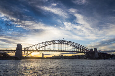 Australia, Sydney, Harbour bridge at sunset - RUNF00429